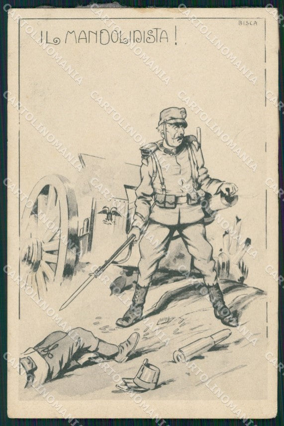 Militari Propaganda WWI Il Mandolinista Biscaretti cartolina XF0672 – fronte
