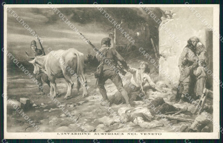 Militari Propaganda WWI Invasione Austriaca nel Veneto Beltrame cartolina XF0682 – fronte