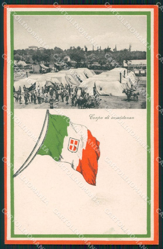 Militari Propaganda WWI Tricolore Corpo di Sussistenza cartolina XF0689 – fronte