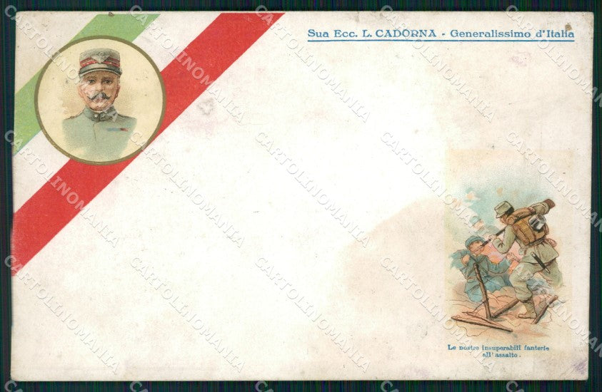 Militari Cadorna Tricolore Fanteria TRACCE UMIDO cartolina XF0695 – fronte