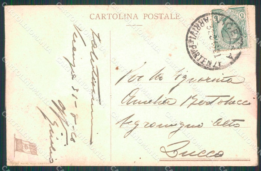 Militari Cadorna Tricolore Fanteria TRACCE UMIDO cartolina XF0695 – retro
