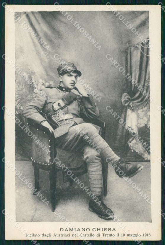 Militari Propaganda WWI Damiano Chiesa Trento cartolina XF0704 – fronte