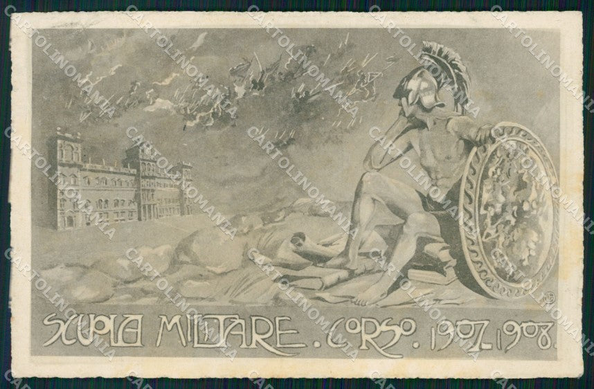 Militari Scuola Militare di Modena Corso 1907 1908 cartolina XF0724 – fronte