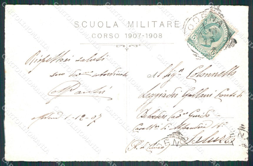 Militari Scuola Militare di Modena Corso 1907 1908 cartolina XF0724 – retro