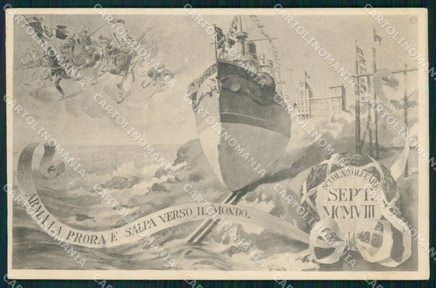 Militari Scuola Militare di Modena Corso 1906 1908 cartolina XF0725 – fronte