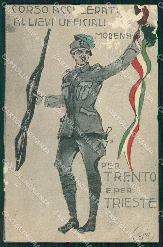 Militari Scuola Militare di Modena Trento Trieste Gigi ABRASA cartolina XF0727 – fronte