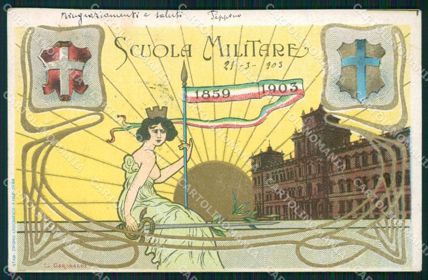 Militari Scuola Militare di Modena 1903 cartolina XF0737 – fronte