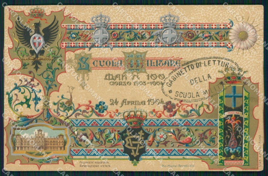 Militari Scuola Militare di Modena Corso 1903 1904 cartolina XF0778 – fronte