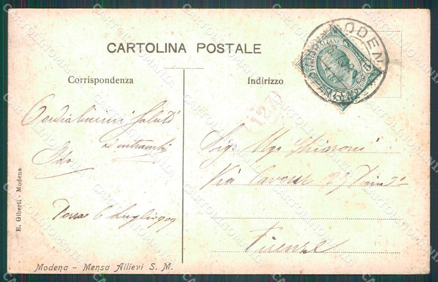 Militari Scuola Militare di Modena Mensa Allievi cartolina XF0803 – retro