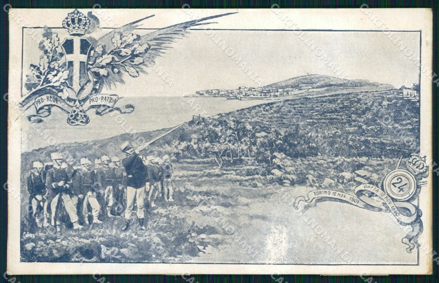 Militari 24º Reggimento Fanteria Gaeta ABRASA cartolina XF0820 – fronte