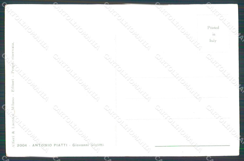 Militari Giovanni Giolitti Piatti cartolina XF0825 – retro
