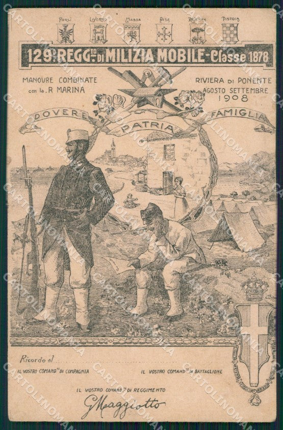 Militari 129º Reggimento di Milizia Mobile Regia Marina cartolina XF0831 – fronte