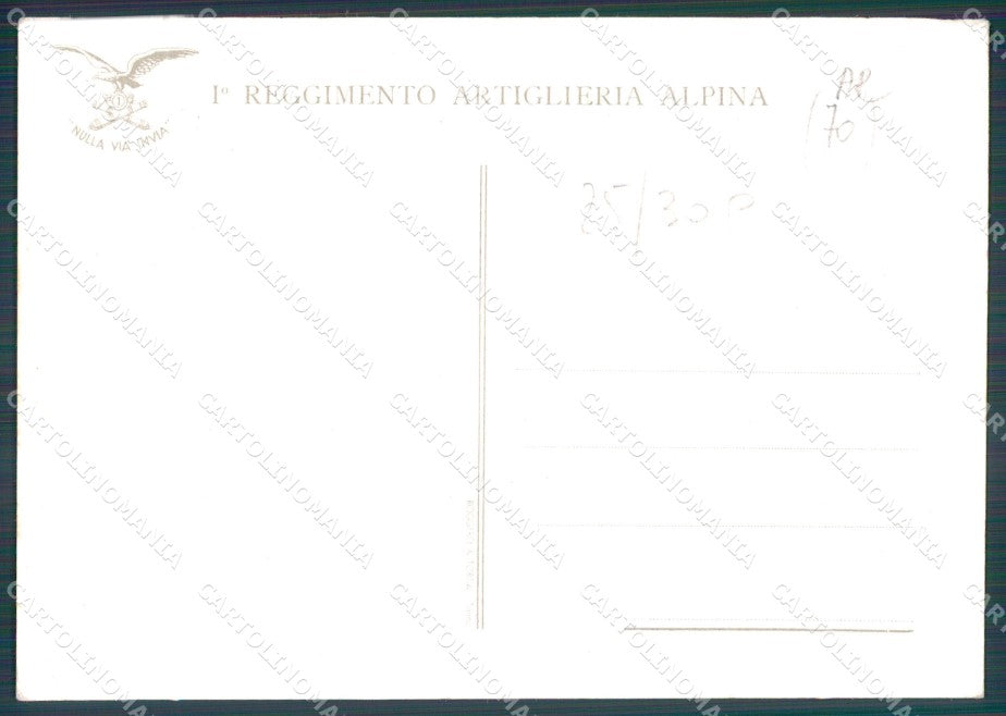 Militari I Reggimento Artiglieria Alpina Maggi FG cartolina XF0866 – retro