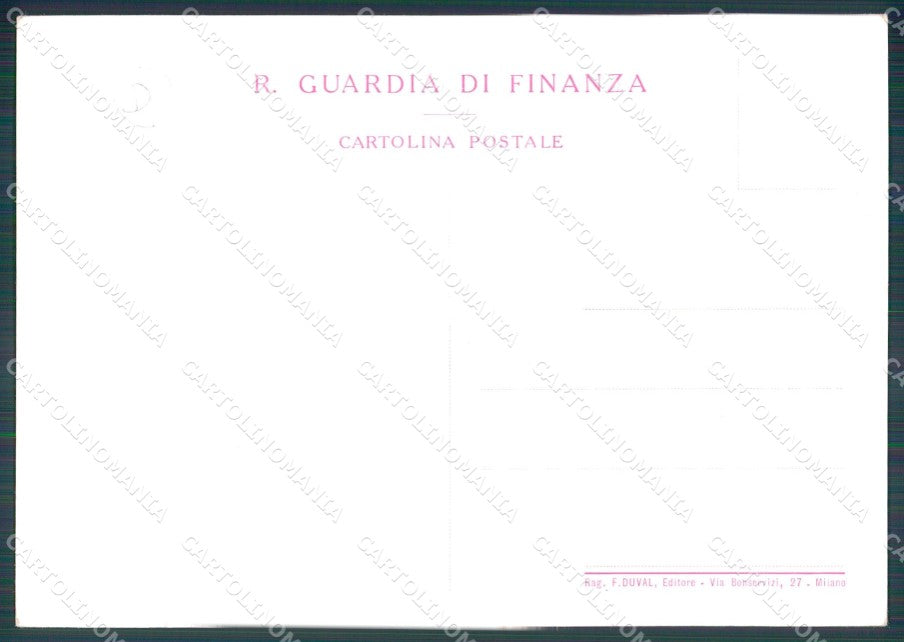 Militari Regia Guardia di Finanza San Matteo Duval FG cartolina XF0883 – retro