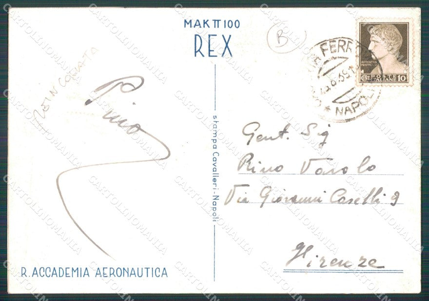 Militari Regia Accademia Areonautica Mak 100 REINCOLLATA FG cartolina XF0904 – retro