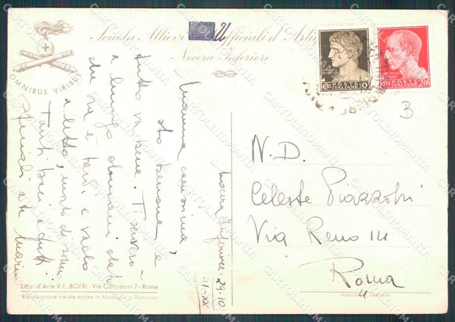 Militari Scuola Ufficiali Artiglieria Nocera Inferiore Boeri FG cartolina XF0908 – retro