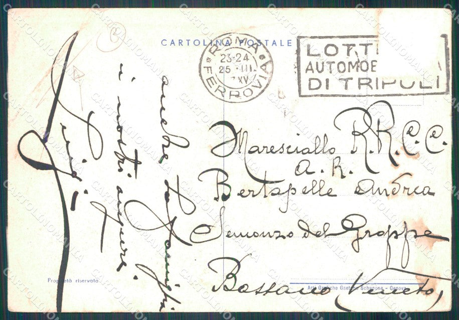 Militari Fascismo Ascari Macallè Del Sordo Africa PIEGA FG cartolina XF0914 – retro