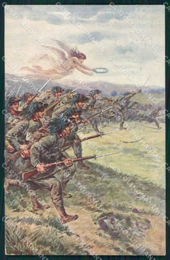 Militari Propaganda WWI Bersaglieri cartolina XF0956 – fronte