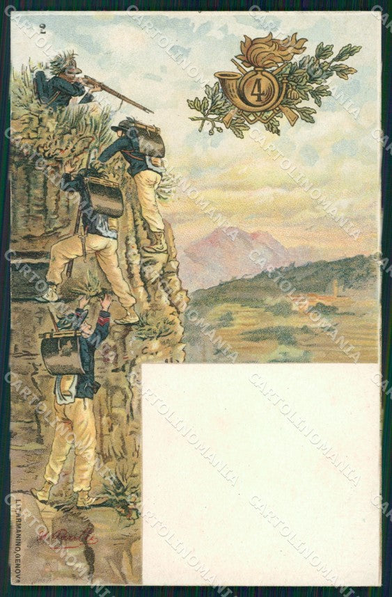 Militari IV Reggimento Bersaglieri Parilli cartolina XF0966 – fronte
