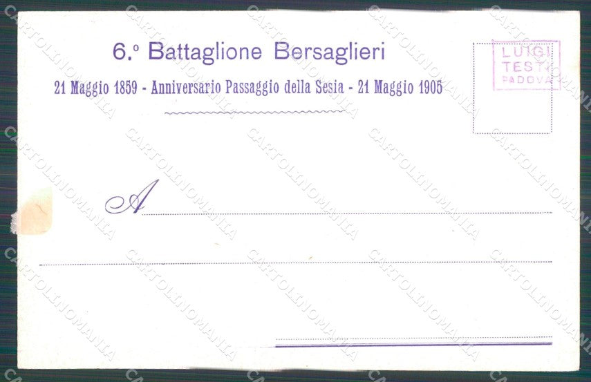 Militari VI Batt Bersaglieri Passaggio Sesia 59/100 cartolina XF0969 – retro
