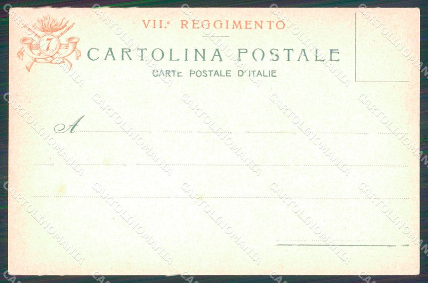 Militari VII Regg VIII Battaglione Bersaglieri Cernaia Valenza cartolina XF0971 – retro