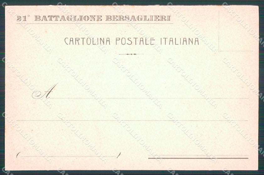 Militari 12º Regg 21º Battaglione Bersaglieri Civitella Tronto cartolina XF0976 – retro