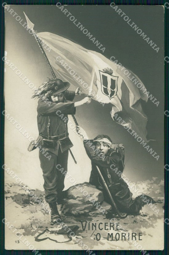 Militari Propaganda WWI Bersaglieri Tricolore Foto cartolina XF0982 – fronte