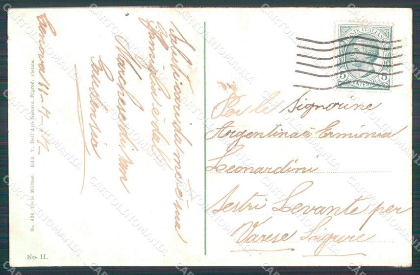 Militari Bersaglieri Divisa cartolina XF0991 – retro