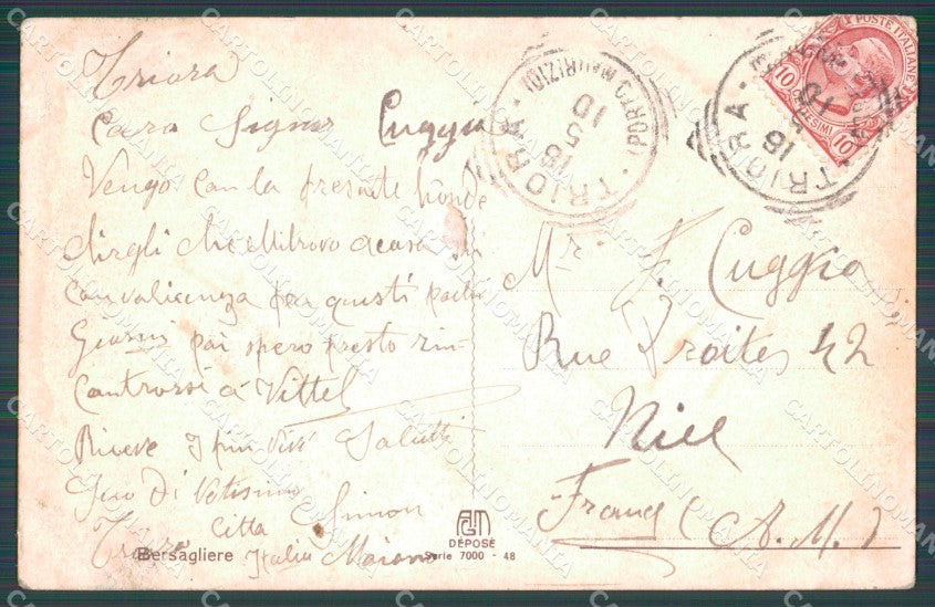 Militari Esercito Italiano Bersaglieri Divisa ABRASA cartolina XF0997 – retro