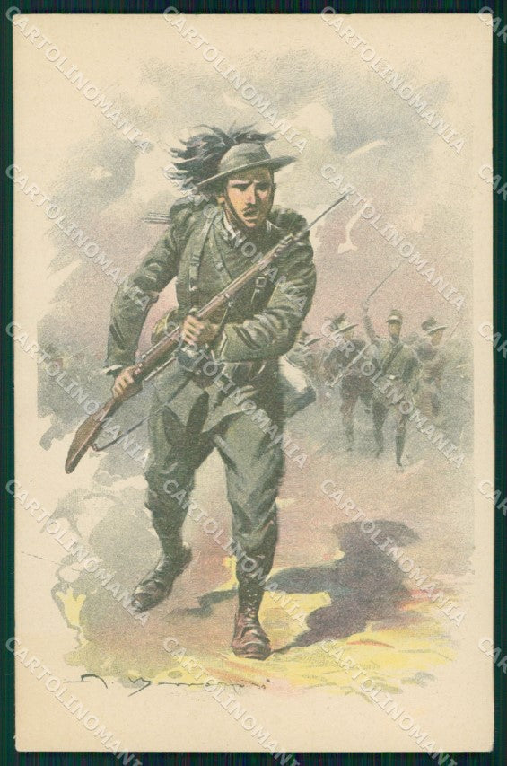 Militari Propaganda Esercito Italiano Bersaglieri Divisa cartolina XF1001 – fronte