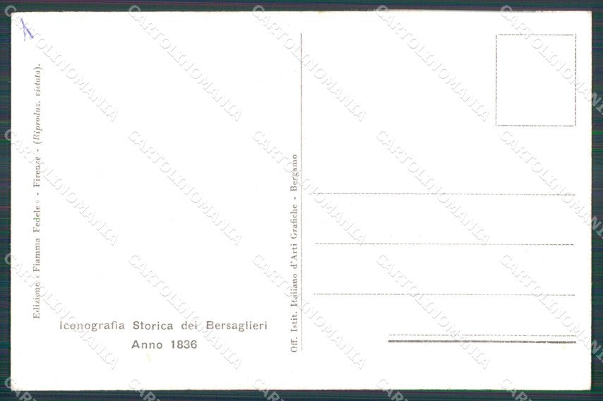 Militari Esercito Italiano Bersaglieri Divisa 1836 Degai cartolina XF1009 – retro