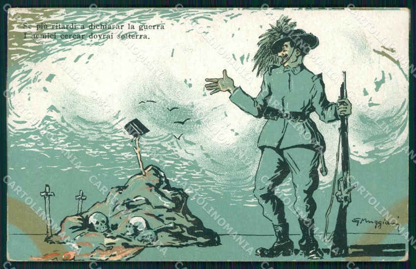 Militari Propaganda WWI Bersaglieri Muggiani cartolina XF1017 – fronte