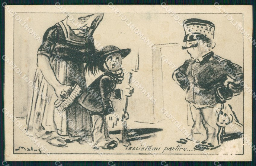 Militari Propaganda WWI Bersaglieri Savoia Malus ABRASA cartolina XF1027 – fronte