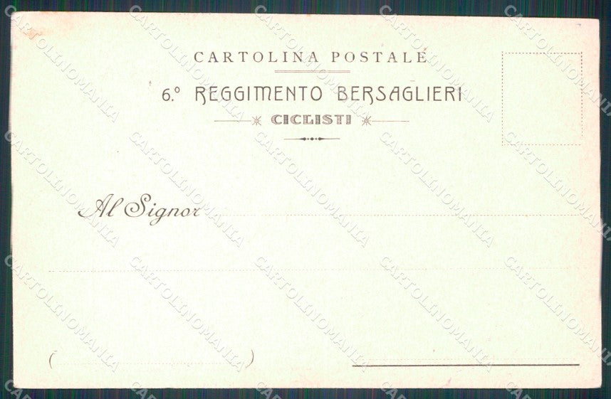 Militari VI Reggimento Bersaglieri Nucleo Ciclisti 752 cartolina XF1030 – retro