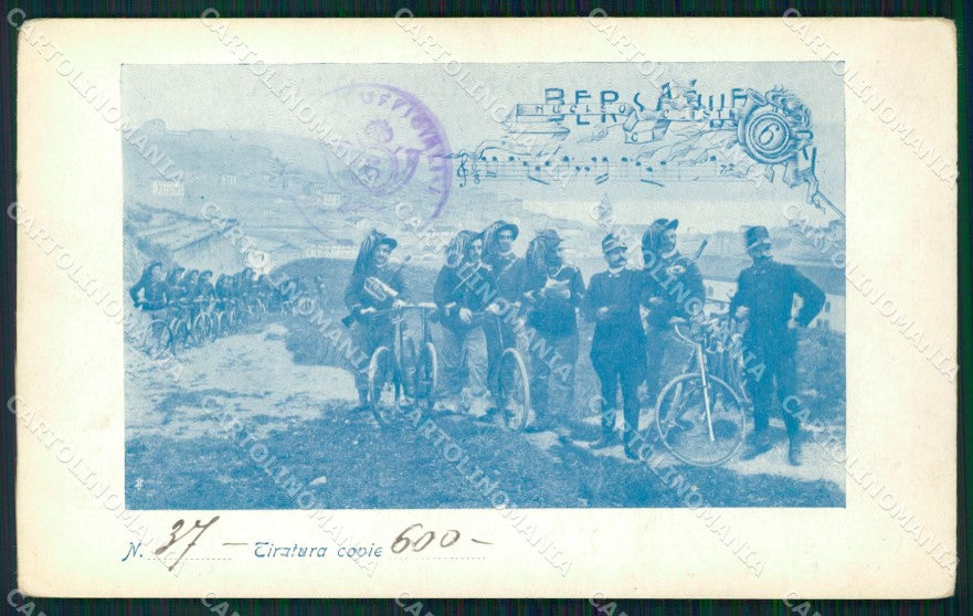 Militari VI Reggimento Bersaglieri Nucleo Ciclisti 37/600 cartolina XF1031 – fronte