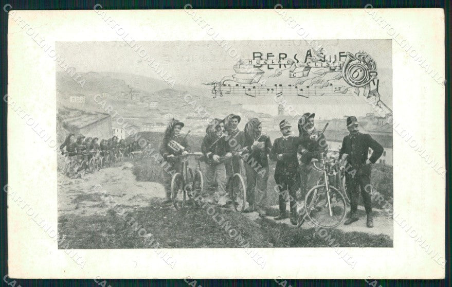 Militari VI Reggimento Bersaglieri Nucleo Ciclisti PIEGHINA cartolina XF1032 – fronte