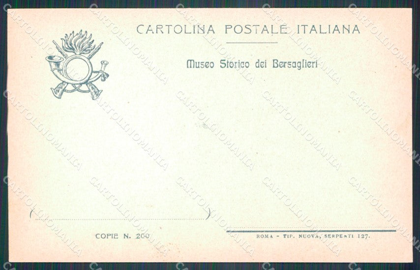 Militari Bersaglieri Crimea Roma Alessandro La Marmora cartolina XF1037 – retro
