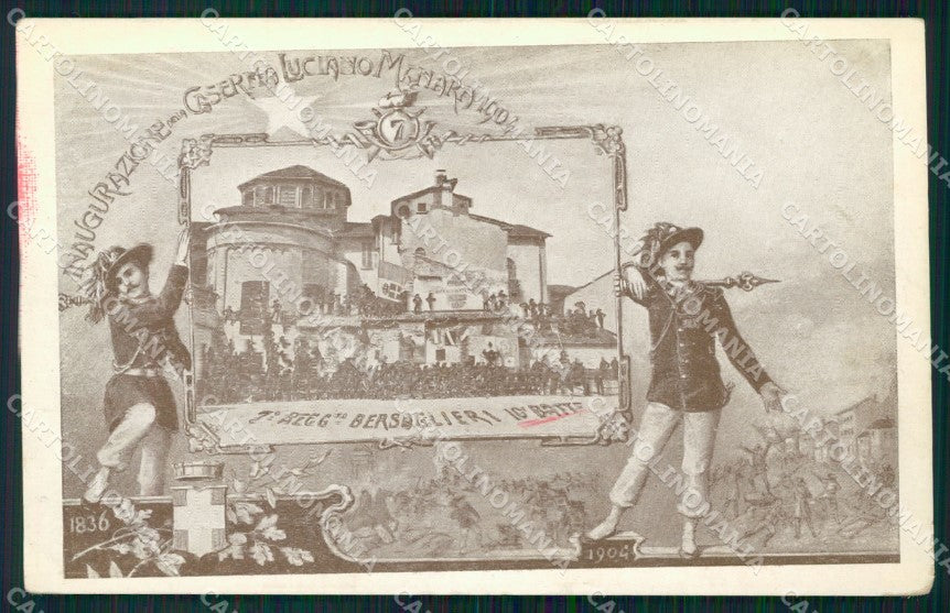 Militari VII Regg Bersaglieri 10º Batt Caserma Manara Milano cartolina XF1043 – fronte