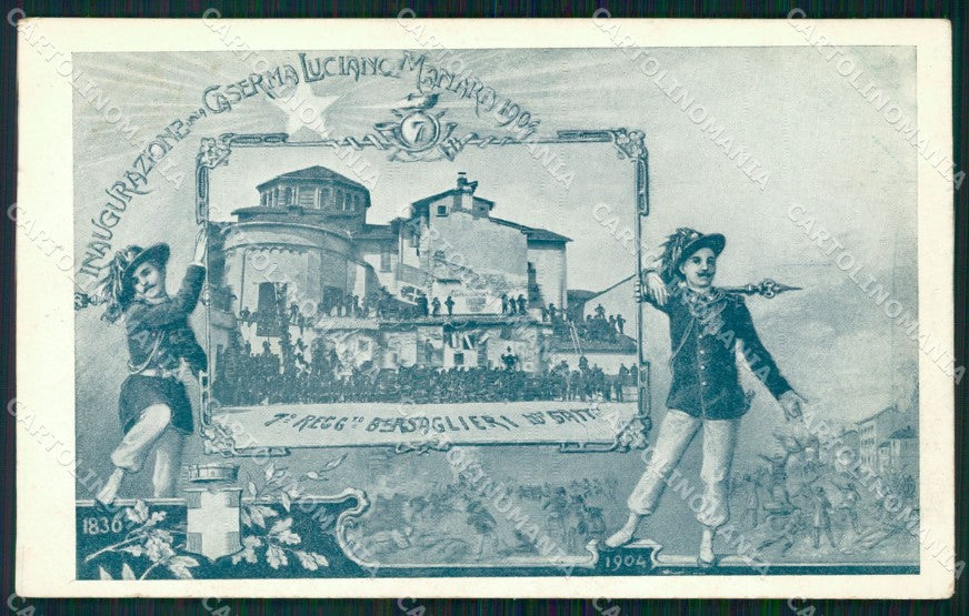 Militari VII Regg Bersaglieri 10º Batt Caserma Manara Milano cartolina XF1044 – fronte