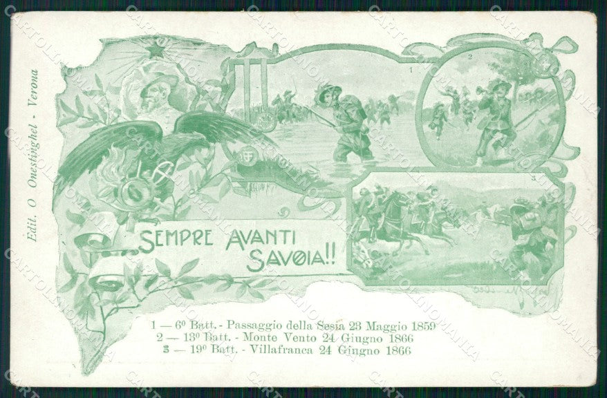 Militari VI Reggimento Bersaglieri Monte Vento La Marmora cartolina XF1049 – fronte