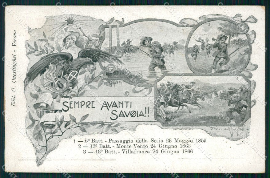 Militari VI Reggimento Bersaglieri Monte Vento La Marmora cartolina XF1052 – fronte