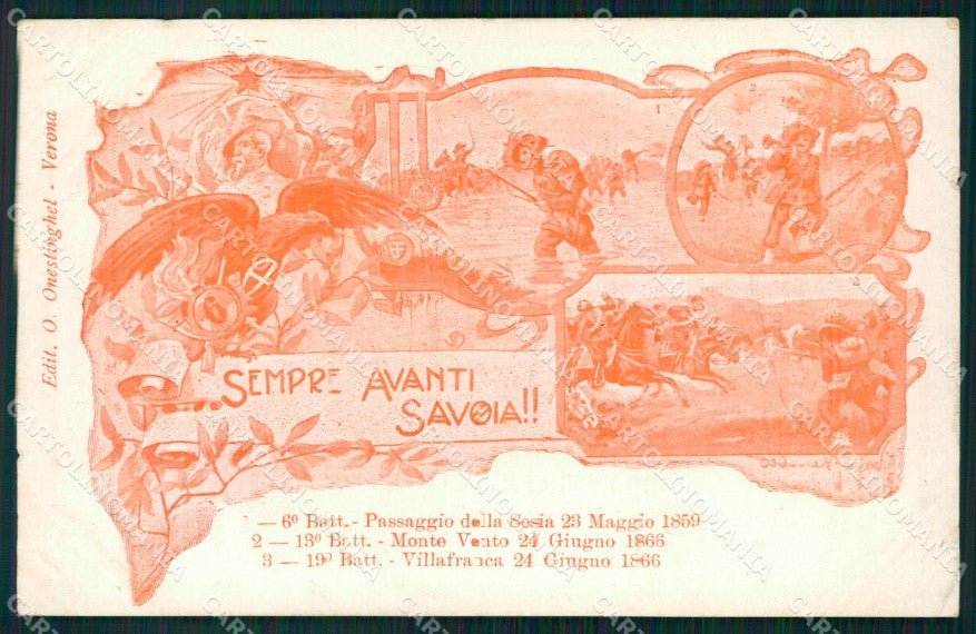 Militari VI Reggimento Bersaglieri Villafranca La Marmora cartolina XF1053 – fronte