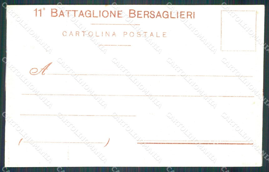 Militari 11º Battaglione Bersaglieri cartolina XF1058 – retro