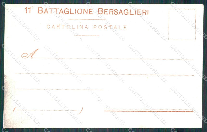 Militari 11º Battaglione Bersaglieri cartolina XF1059 – retro