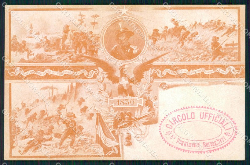 Militari V Reggimento Bersaglieri La Marmora cartolina XF1071 – fronte