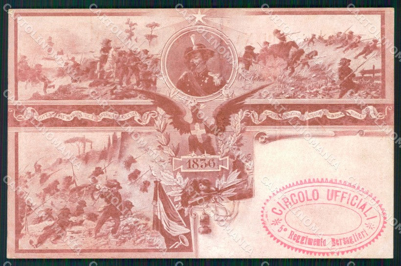 Militari V Reggimento Bersaglieri La Marmora cartolina XF1072 – fronte