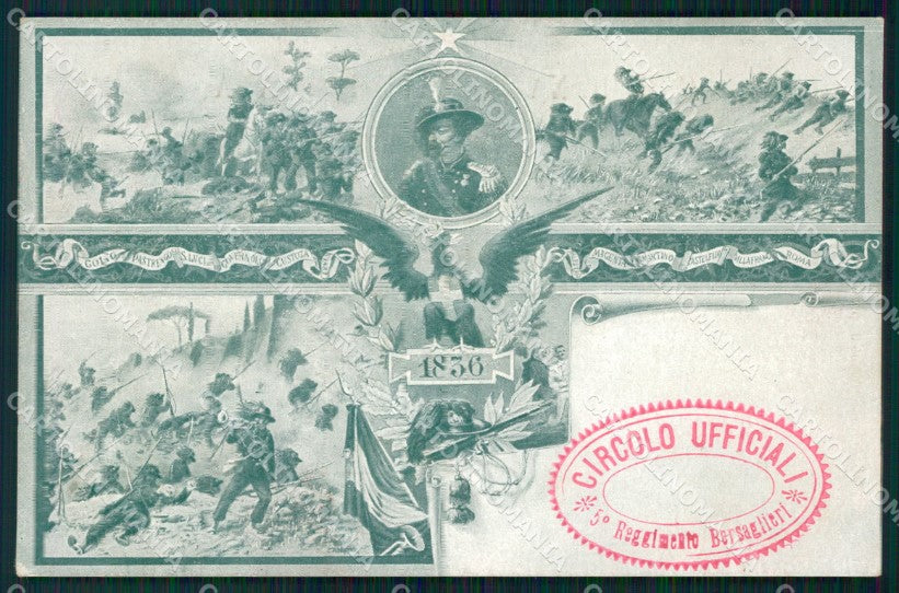 Militari V Reggimento Bersaglieri La Marmora cartolina XF1073 – fronte