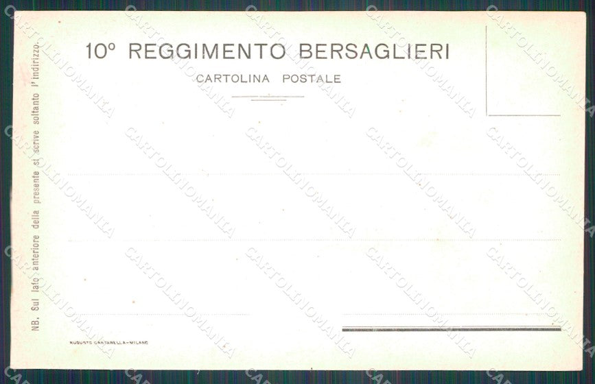 Militari 10º Reggimento Bersaglieri Savoia Perugia Ancona Capua cartolina XF1078 – retro