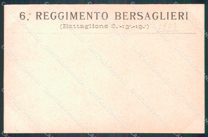 Militari VI Reggimento Bersaglieri cartolina XF1083 – retro