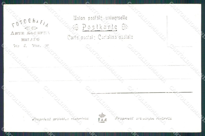 Militari VII Reggimento Bersaglieri Milano cartolina XF1092 – retro